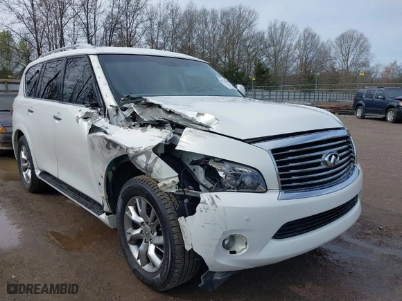 2011 Infiniti QX56 8-passenger with VIN JN8AZ2NC7B9303157, listed as a IAAI auction lot 41779906 with 198,759 mi miles. Bid and sale history available at carsss.com. Image 1.