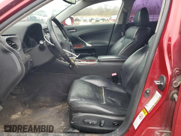 2006 Lexus IS 250 with VIN JTHCK262565000825, listed as a Copart auction lot 51835875 with 134,497 mi miles and Salvage Title. Bid and sale history available at DreamBid. Image 7.