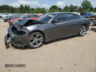 2021 Dodge Charger R/T with VIN 2C3CDXCT7MH613111, listed as a Copart auction lot 56367725 with 77,374 mi miles and Salvage title. Bid and sale history available at DreamBid. Image 1.