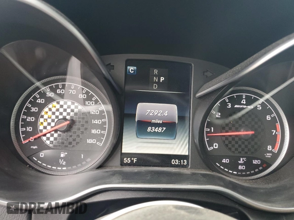 2017 Mercedes-Benz C 43 AMG with VIN 55SWF6EB6HU192204, listed as a Copart auction lot 48478805 with 83,487 mi miles and Salvage Title. Bid and sale history available at DreamBid. Image 9.