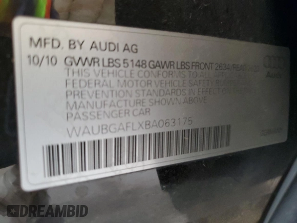 2011 Audi S4 Premium Plus z VIN WAUBGAFLXBA063175, wystawiony jako Copart lot #58162195 z przebiegiem 116 660 mil mil oraz Szkoda całkowita • Salvage title. Historia ofert i sprzedaży dostępna na DreamBid. Obrazek 12.