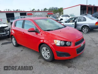 2013 Chevrolet Sonic LT with VIN 1G1JC6SHXD4172738, listed as a IAAI auction lot 41872916 with 105,829 mi miles. Bid and sale history available at carsss.com. Image 1.