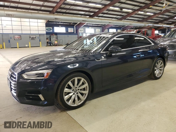 2018 Audi A5 Premium z VIN WAUNNAF56JA005292, wystawiony jako Copart lot #49771605 z przebiegiem 97 321 mil mil oraz Czysty tytuł • Clean title. Historia ofert i sprzedaży dostępna na DreamBid. Obrazek 1.