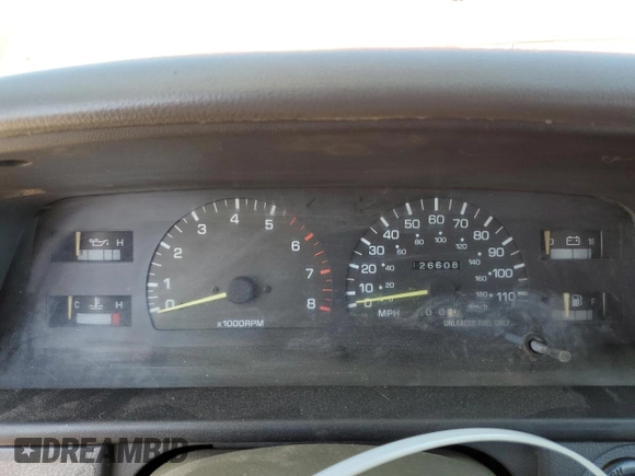 1995 Toyota T100 z VIN JT4VD22F0S0010554, wystawiony jako Copart lot #54718275 z przebiegiem 126 608 mil mil oraz Czysty tytuł • Clean title. Historia ofert i sprzedaży dostępna na DreamBid. Obrazek 9.