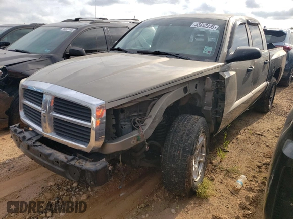 2006 Dodge Dakota SLT with VIN 1D7HE48K76S635382, listed as a Copart auction lot 53632235 with 155,750 mi miles and Salvage Title. Bid and sale history available at DreamBid. Image 1.