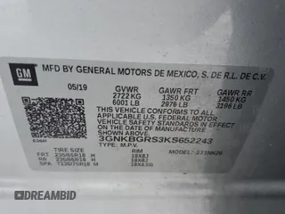 2019 Chevrolet Blazer z VIN 3GNKBGRS3KS652243, wystawiony jako Copart lot #89337725 z przebiegiem 142 148 mil mil oraz Szkoda całkowita • Salvage title. Historia ofert i sprzedaży dostępna na DreamBid. Obrazek 13.