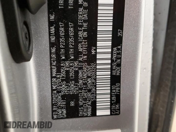 2023 Toyota Sienna XLE with VIN 5TDJSKFC3PS093292, listed as a Copart auction lot 81613604 with 0 mi miles and Salvage Title. Bid and sale history available at carsss.com. Image 13.
