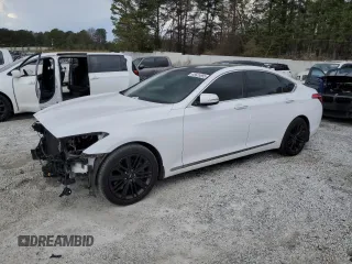 2018 Genesis G80 3.8L with VIN KMHGN4JE8JU239948, listed as a Copart auction lot 48525685 with 114,494 mi miles and Salvage Title. Bid and sale history available at carsss.com. Image 1.
