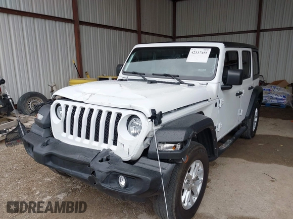 2023 Jeep Wrangler Sport S with VIN 1C4HJXDG8PW620005, listed as a IAAI auction lot 42117455 with 25,725 mi miles and . Bid and sale history available at DreamBid. Image 2.