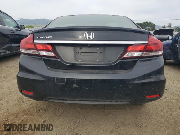 2013 Honda Civic LX with VIN 19XFB2F54DE233976, listed as a Copart auction lot 50965575 with 155,571 mi miles and Salvage Title. Bid and sale history available at DreamBid. Image 6.