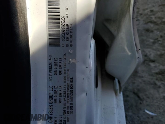 2015 Chrysler 200 Limited with VIN 1C3CCCAB0FN553236, listed as a Copart auction lot 43206245 with 138,533 mi miles and Salvage Title. Bid and sale history available at carsss.com. Image 12.