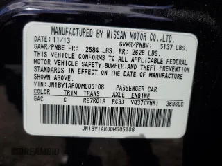 2013 Infiniti M37 with VIN JN1BY1AR0DM605108, listed as a Copart auction lot 75910244 with 94,284 mi miles and Salvage Title. Bid and sale history available at carsss.com. Image 12.