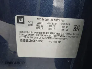 2016 Chevrolet Malibu LS с VIN 1G1ZB5ST9GF298263, выставлен на аукционе IAAI как лот 42601718 с пробегом 112 367 миль миль и . История ставок и продаж доступна на DreamBid. Изображение 9.