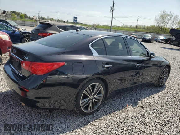 2014 Infiniti Q50 Sport with VIN JN1BV7AP5EM676333, listed as a Copart auction lot 51488305 with 229,972 mi miles and Clean Title. Bid and sale history available at DreamBid. Image 3.