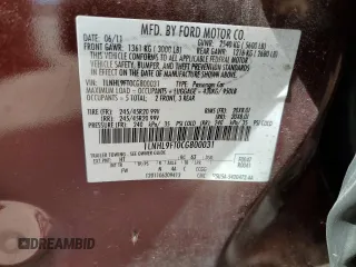 2012 Lincoln MKS EcoBoost with VIN 1LNHL9FT0CG800031, listed as a Copart auction lot 50520885 with 101,080 mi miles and Salvage title. Bid and sale history available at DreamBid. Image 14.