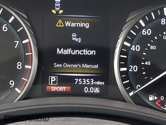 2020 Infiniti Q50 Luxe with VIN JN1EV7AP5LM201081, listed as a IAAI auction lot 42141354 with 75,353 mi miles and . Bid and sale history available at DreamBid. Image 7.