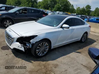 2017 Genesis G80 3.8L with VIN KMHGN4JE1HU211502, listed as a Copart auction lot 64684094 with 70,682 mi miles and Salvage Title. Bid and sale history available at carsss.com. Image 1.