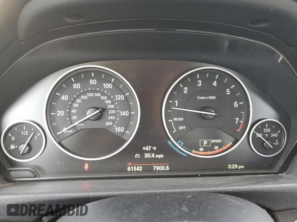 2015 BMW 3 Series 328i xDrive with VIN WBA3B5C5XFF962062, listed as a Copart auction lot 43183655 with 61,542 mi miles and Salvage Title. Bid and sale history available at carsss.com. Image 9.