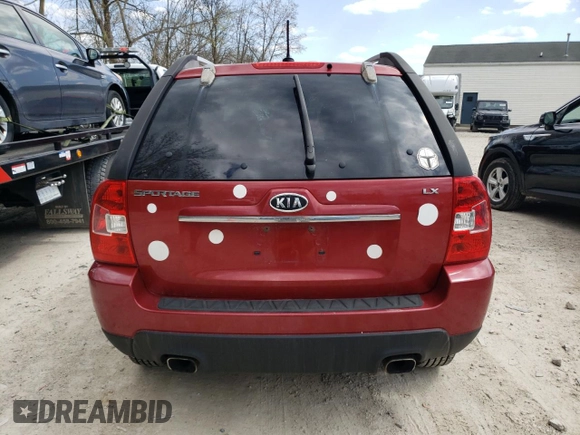 2009 Kia Sportage LX with VIN KNDJF724597626966, listed as a Copart auction lot 54335655 with 191,875 mi miles and Clean Title. Bid and sale history available at carsss.com. Image 6.