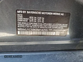 2019 BMW 4 Series 430i with VIN WBA4J1C58KBM14255, listed as a Copart auction lot 50053555 with 58,711 mi miles and Salvage Title. Bid and sale history available at carsss.com. Image 12.
