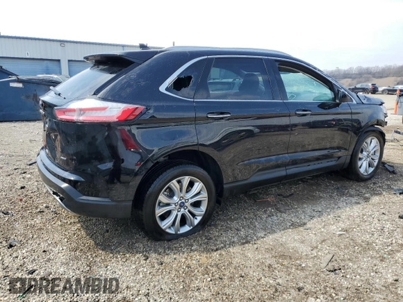 2022 Ford Edge Titanium with VIN 2FMPK4K91NBA74220, listed as a Copart auction lot 52184665 with 9,391 mi miles and Salvage Title. Bid and sale history available at carsss.com. Image 3.