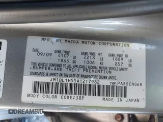 2010 Mazda 3 S Grand Touring with VIN JM1BL1H55A1217982, listed as a IAAI auction lot 41751669 with 167,262 mi miles and . Bid and sale history available at DreamBid. Image 9.
