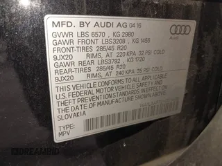 2017 Audi Q7 Premium Plus with VIN WA1LAAF72HD014498, listed as a IAAI auction lot 42154023 with 54,006 mi miles. Bid and sale history available at carsss.com. Image 9.