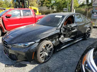 2022 BMW M3 with VIN WBS53AY0XNFL73101, listed as a Copart auction lot 75483164 with 12,889 mi miles and Salvage Title. Bid and sale history available at carsss.com. Image 1.