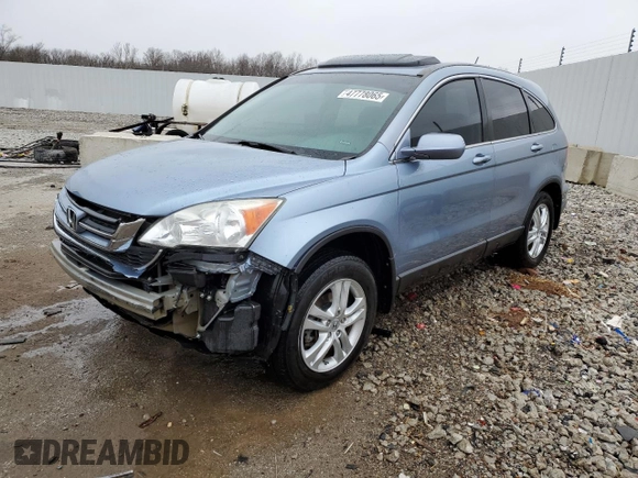 2011 Honda CR-V EX-L with VIN 5J6RE3H72BL025814, listed as a Copart auction lot 47778065 with 96,943 mi miles and Salvage Title. Bid and sale history available at carsss.com. Image 1.