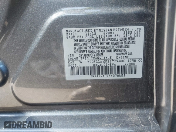 2015 Nissan Sentra SV with VIN 3N1AB7AP3FY378625, listed as a IAAI auction lot 41803972 with 131,398 mi miles and . Bid and sale history available at DreamBid. Image 9.