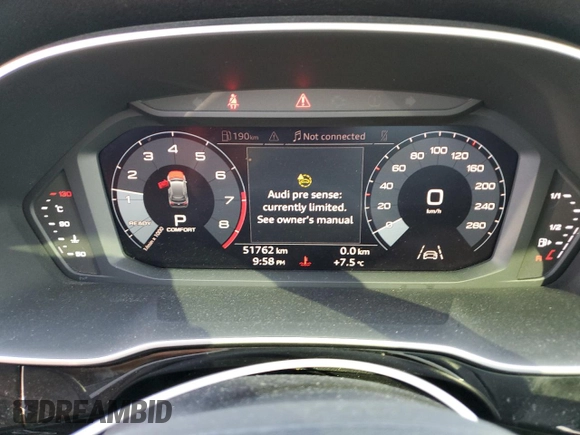 2021 Audi Q3 S line Premium Plus with VIN WA1EECF30M1117484, listed as a Copart auction lot 48607305 with 51,762 mi miles and Salvage Title. Bid and sale history available at DreamBid. Image 9.