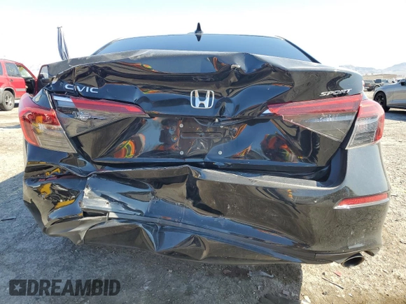 2023 Honda Civic Sport with VIN 2HGFE2F52PH526843, listed as a Copart auction lot 57826055 with 28,758 mi miles and Salvage title. Bid and sale history available at DreamBid. Image 6.