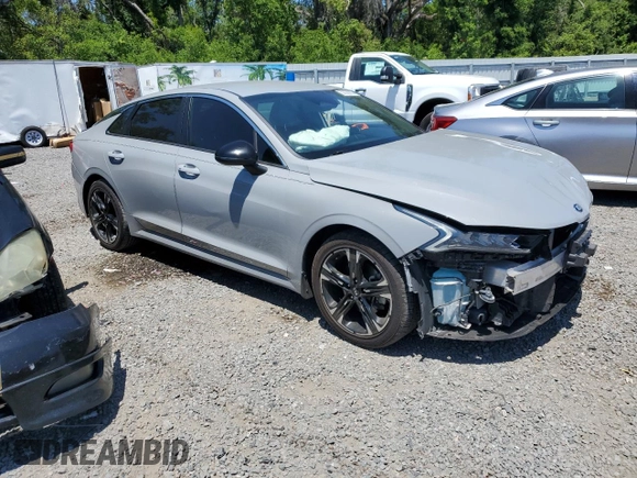 2021 Kia K5 GT-Line with VIN 5XXG64J27MG022120, listed as a Copart auction lot 53398665 with 127,257 mi miles and Salvage Title. Bid and sale history available at carsss.com. Image 4.