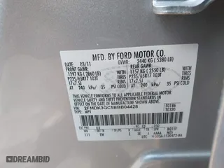 2011 Ford Edge SE with VIN 2FMDK3GC5BBB04428, listed as a IAAI auction lot 41458391 with 137,919 mi miles. Bid and sale history available at carsss.com. Image 9.