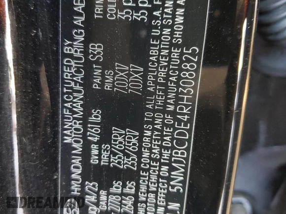 2024 Hyundai Tucson SEL with VIN 5NMJBCDE4RH308825, listed as a Copart auction lot 61718064 with 16,196 mi miles and Salvage Title. Bid and sale history available at carsss.com. Image 13.