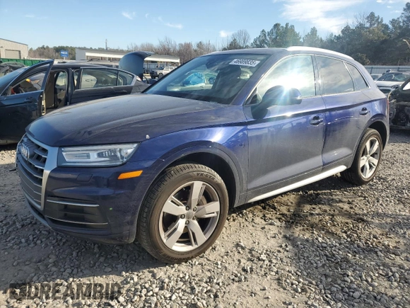 2018 Audi Q5 Premium with VIN WA1ANAFY9J2014052, listed as a Copart auction lot 46989835 with 126,505 mi miles and Salvage Title. Bid and sale history available at DreamBid. Image 1.
