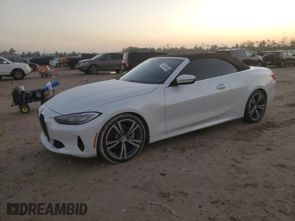 2024 BMW 4 Series 430i with VIN WBA23AT04RCP28351, listed as a Copart auction lot 83340604 with Not provided miles and Salvage title. Bid and sale history available at DreamBid. Image 1.
