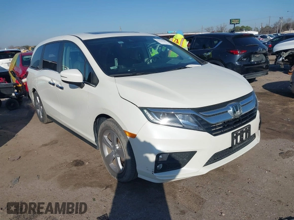 2019 Honda Odyssey EX-L z VIN 5FNRL6H76KB083005, wystawiony jako IAAI lot #41589181 z przebiegiem 27 633 mil mil oraz . Historia ofert i sprzedaży dostępna na DreamBid. Obrazek 1.