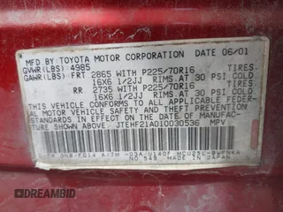 2001 Toyota Highlander z VIN JTEHF21A010030536, wystawiony jako IAAI lot #42370886 z przebiegiem 254 440 mil mil oraz . Historia ofert i sprzedaży dostępna na DreamBid. Obrazek 9.