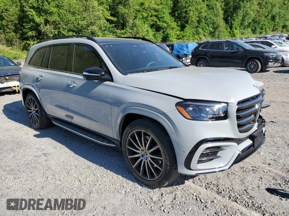 2025 Mercedes-Benz GLS 450 z VIN 4JGFF5KE9SB365827, wystawiony jako Copart lot #57504285 z przebiegiem 1 544 mil mil oraz Szkoda całkowita • Salvage title. Historia ofert i sprzedaży dostępna na DreamBid. Obrazek 4.