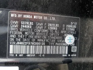 2017 Acura RLX Hybrid Advance with VIN JH4KC2F97HC000135, listed as a Copart auction lot 85728164 with 109,245 mi miles and Non Repairable. Bid and sale history available at carsss.com. Image 12.