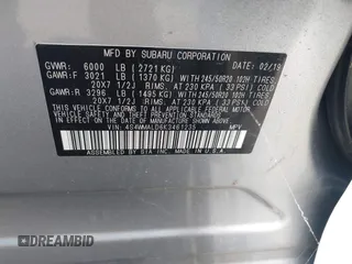 2019 Subaru Ascent Limited z VIN 4S4WMALD6K3461235, wystawiony jako IAAI lot #42710730 z przebiegiem 60 354 mil mil oraz . Historia ofert i sprzedaży dostępna na DreamBid. Obrazek 9.