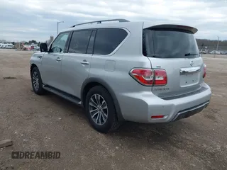2020 Nissan Armada SL with VIN JN8AY2NC9L9616120, listed as a IAAI auction lot 42092766 with 52,593 mi miles. Bid and sale history available at carsss.com. Image 3.