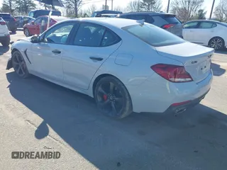 2020 Genesis G70 3.3T with VIN KMTG34LE6LU047066, listed as a IAAI auction lot 41488910 with 29,031 mi miles. Bid and sale history available at carsss.com. Image 3.