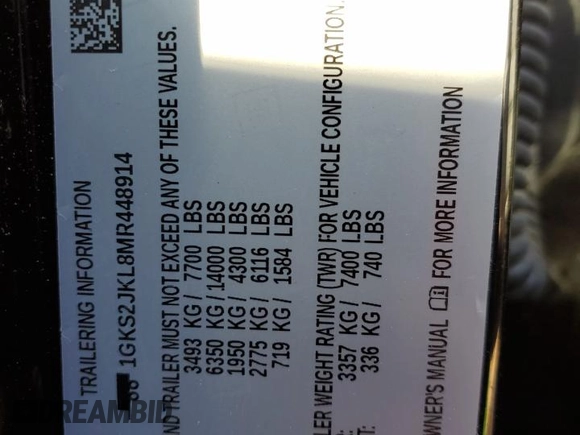 2021 GMC Yukon XL Denali with VIN 1GKS2JKL8MR448914, listed as a Copart auction lot 77871723 with 0 mi miles and Salvage Title. Bid and sale history available at carsss.com. Image 16.
