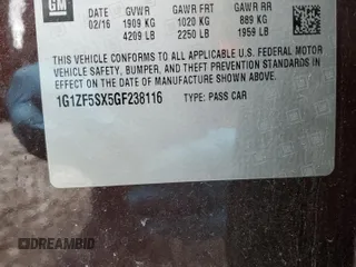 2016 Chevrolet Malibu LT with VIN 1G1ZF5SX5GF238116, listed as a Copart auction lot 46534725 with 147,167 mi miles and Salvage Title. Bid and sale history available at DreamBid. Image 14.