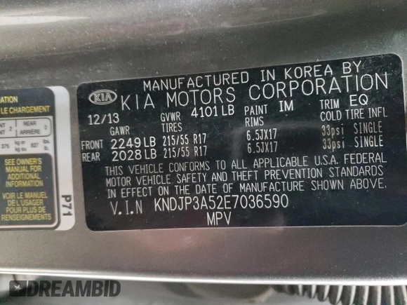 2014 Kia Soul + with VIN KNDJP3A52E7036590, listed as a Copart auction lot 46222415 with 148,800 mi miles and Clean Title. Bid and sale history available at carsss.com. Image 13.
