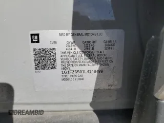 2020 Chevrolet Bolt EV Premier z VIN 1G1FZ6S01L4148499, wystawiony jako Copart lot #48630415 z przebiegiem 36 253 mil mil oraz Szkoda całkowita • Salvage title. Historia ofert i sprzedaży dostępna na DreamBid. Obrazek 12.
