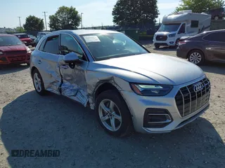 2021 Audi Q5 Premium with VIN WA1AAAFY7M2133167, listed as a IAAI auction lot 42658671 with 62,020 mi miles and . Bid and sale history available at DreamBid. Image 1.