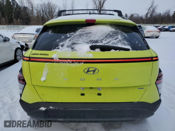 2024 Hyundai Kona SEL with VIN KM8HCCAB0RU072233, listed as a Copart auction lot 42300595 with 6,292 mi miles and Salvage Title. Bid and sale history available at carsss.com. Image 6.